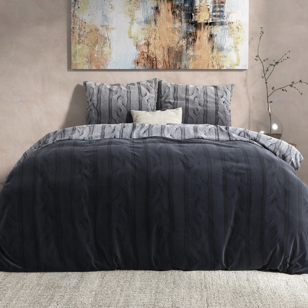 [8719242079430] POSTELJINA FLANEL DANTE ANTHRACITE (140X200-220)