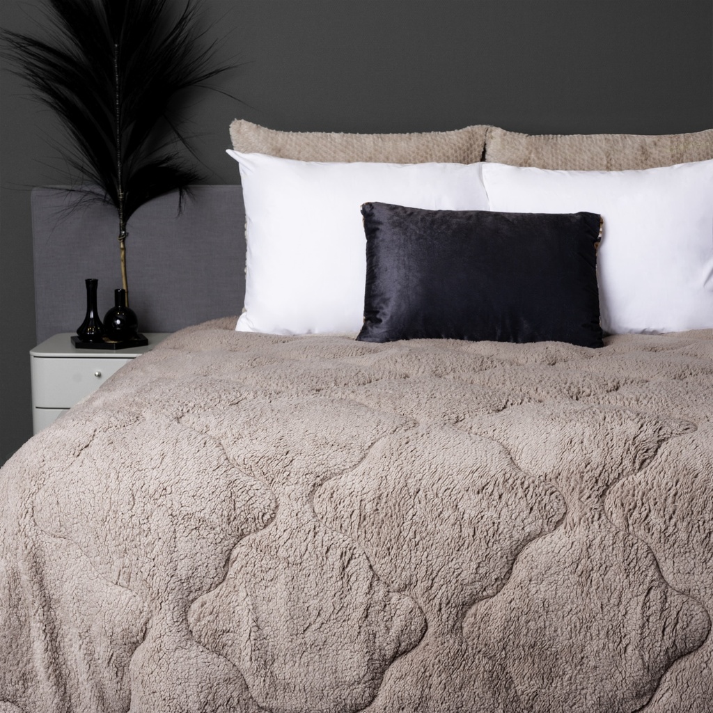 [17019250] LAZYBED ALL IN ONE TEDDY TAUPE  (140X200)