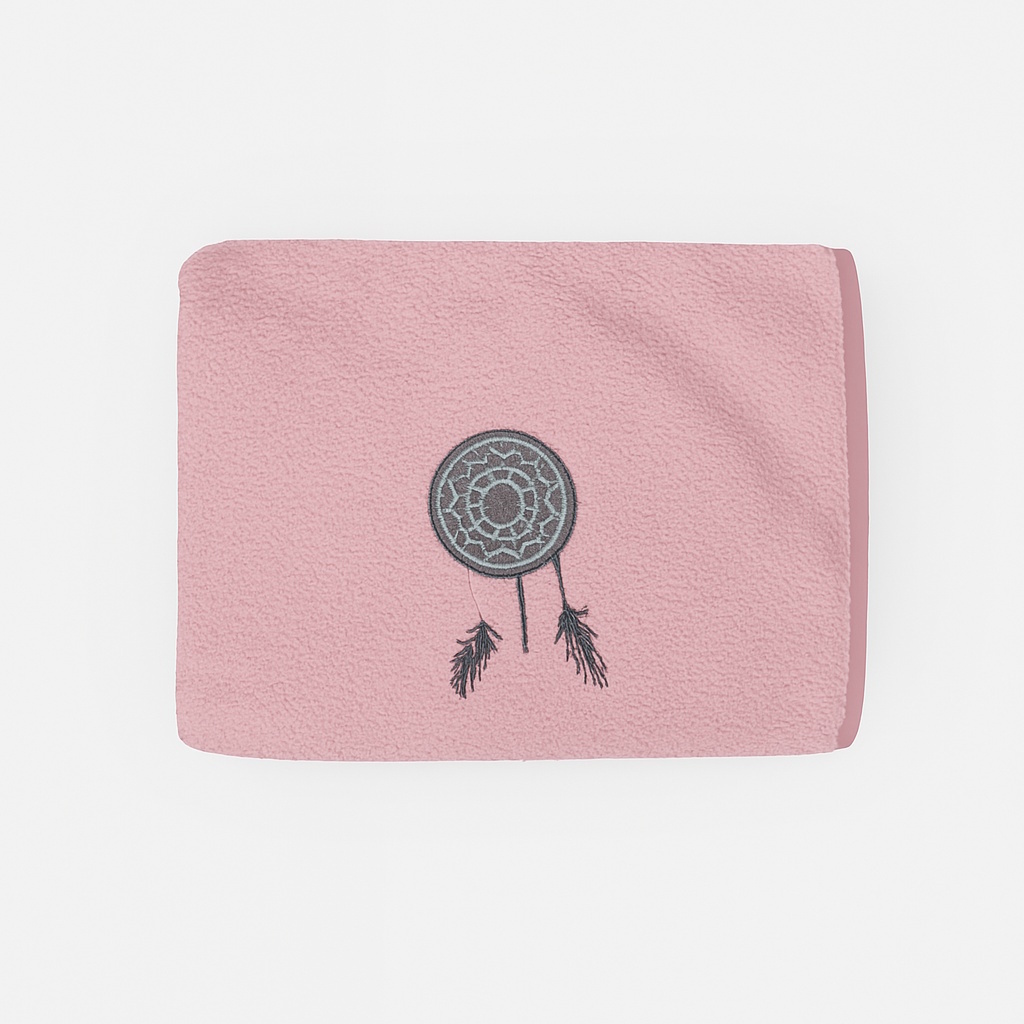 A_photograph_showcases_a_folded_pink_towel_with_a_