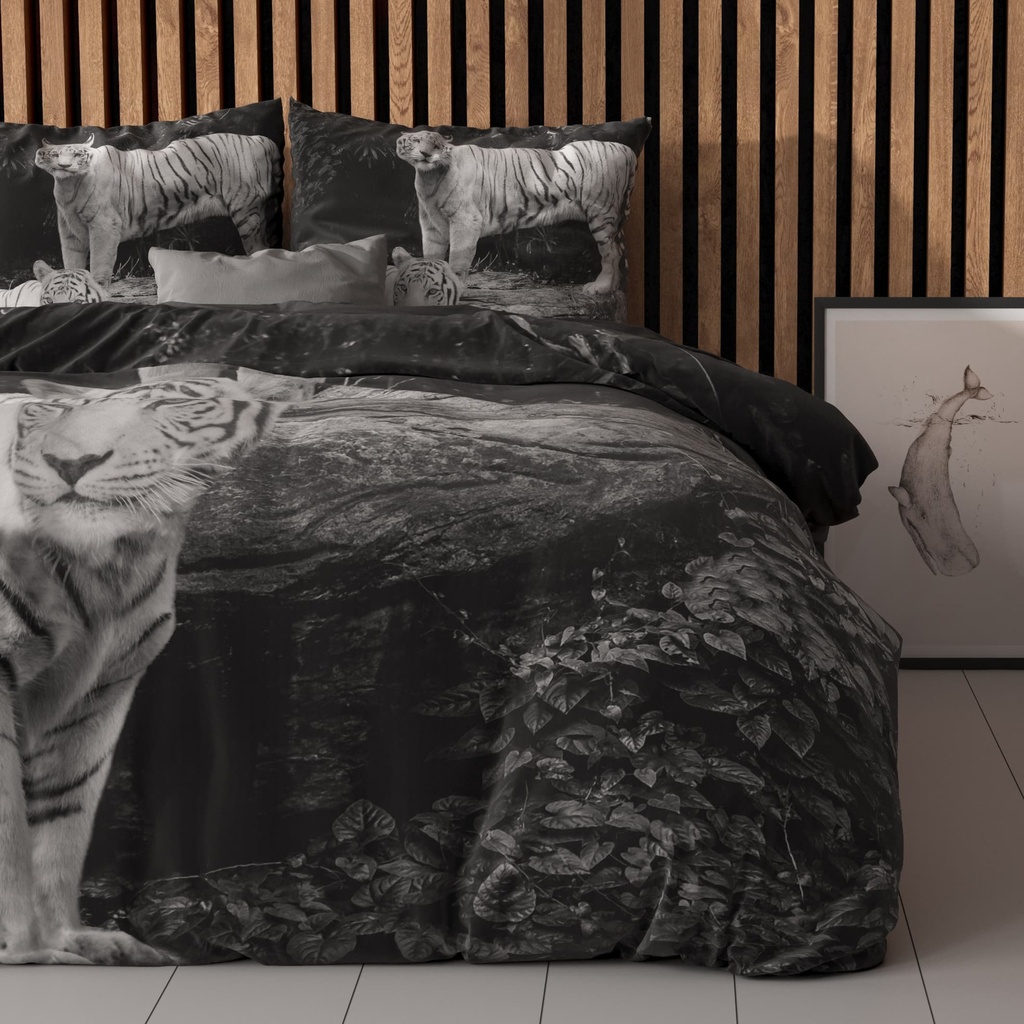 [14018696] POSTELJINA PERKAL TIGERS GREY (140X200)