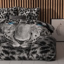 [14023672] POSTELJINA PERKAL CHEETAH GREY (135X200-80X80)
