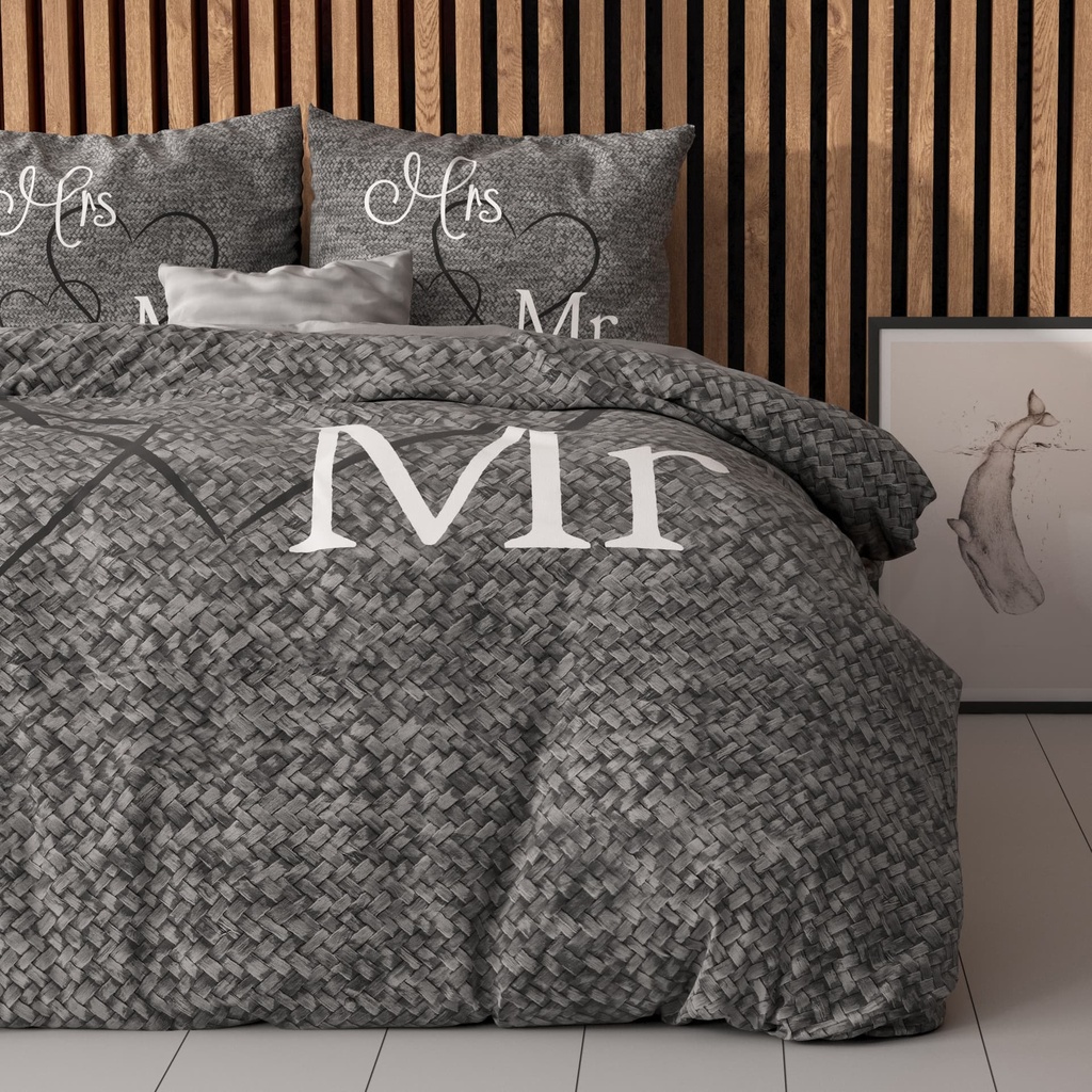 [14018561] POSTELJINA PERKAL MR AND MRS 3 ANTHRACITE (200X200)