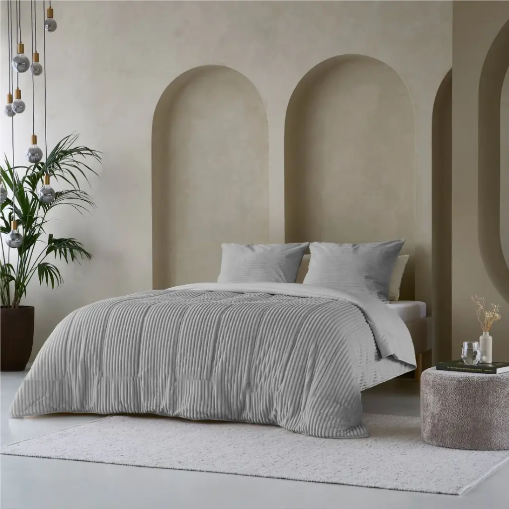 [17019797] LAZYBED ALL IN ONE RIB TEDDY GREY (140X200)