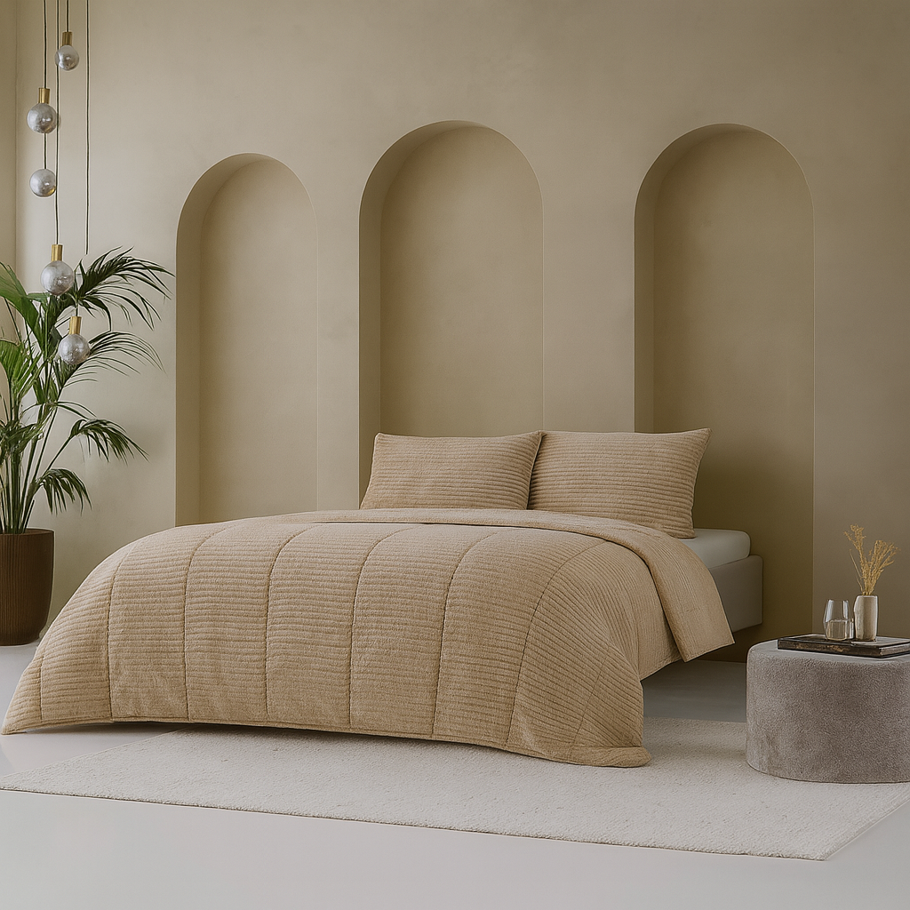 [17019789] LAZYBED ALL IN ONE RIB TEDDY BEIGE (140X200)