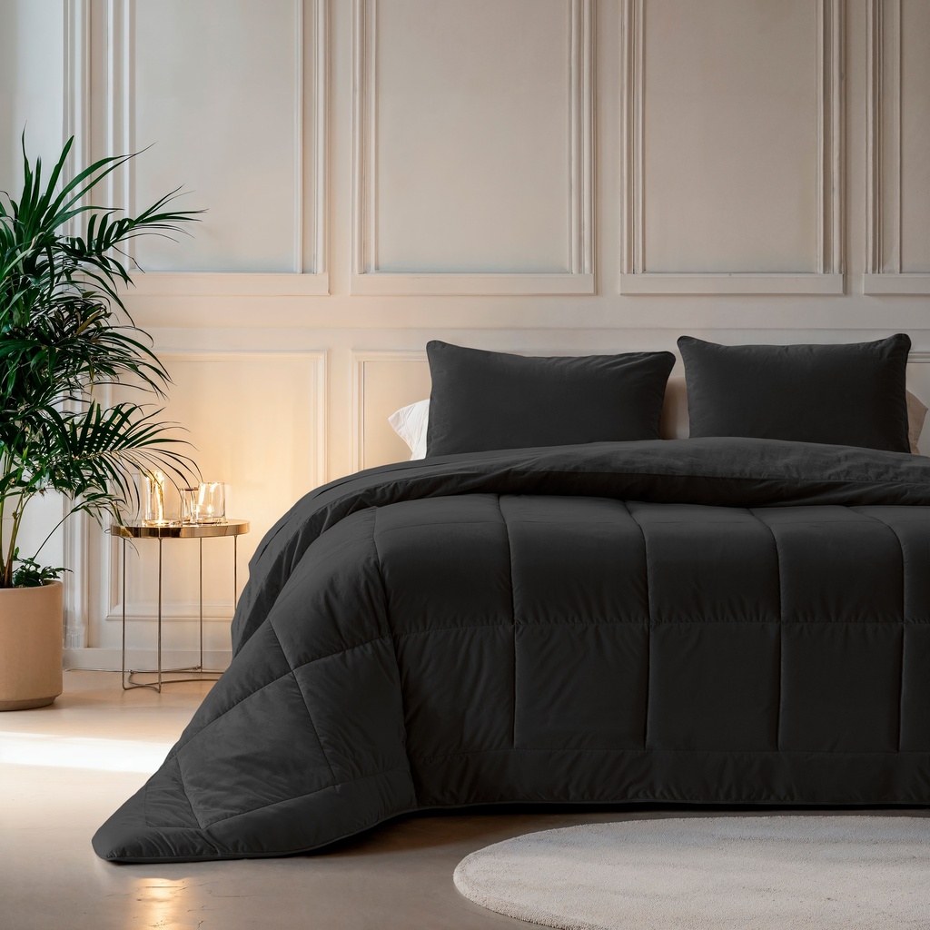 [17019787] LAZYBED ALL IN ONE VELVET BLACK (140X200)