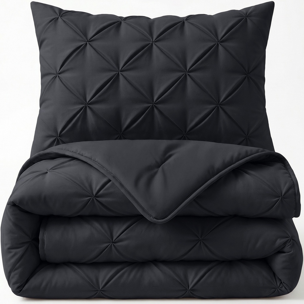 [8720578183180] LAZYBED ALL IN ONE PINTUCK ANTHRACITE (140X200)