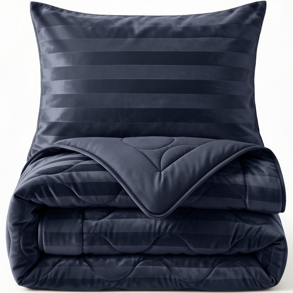 [8720578182435] LAZYBED ALL IN ONE HOTEL VELVET NAVY (140X200)
