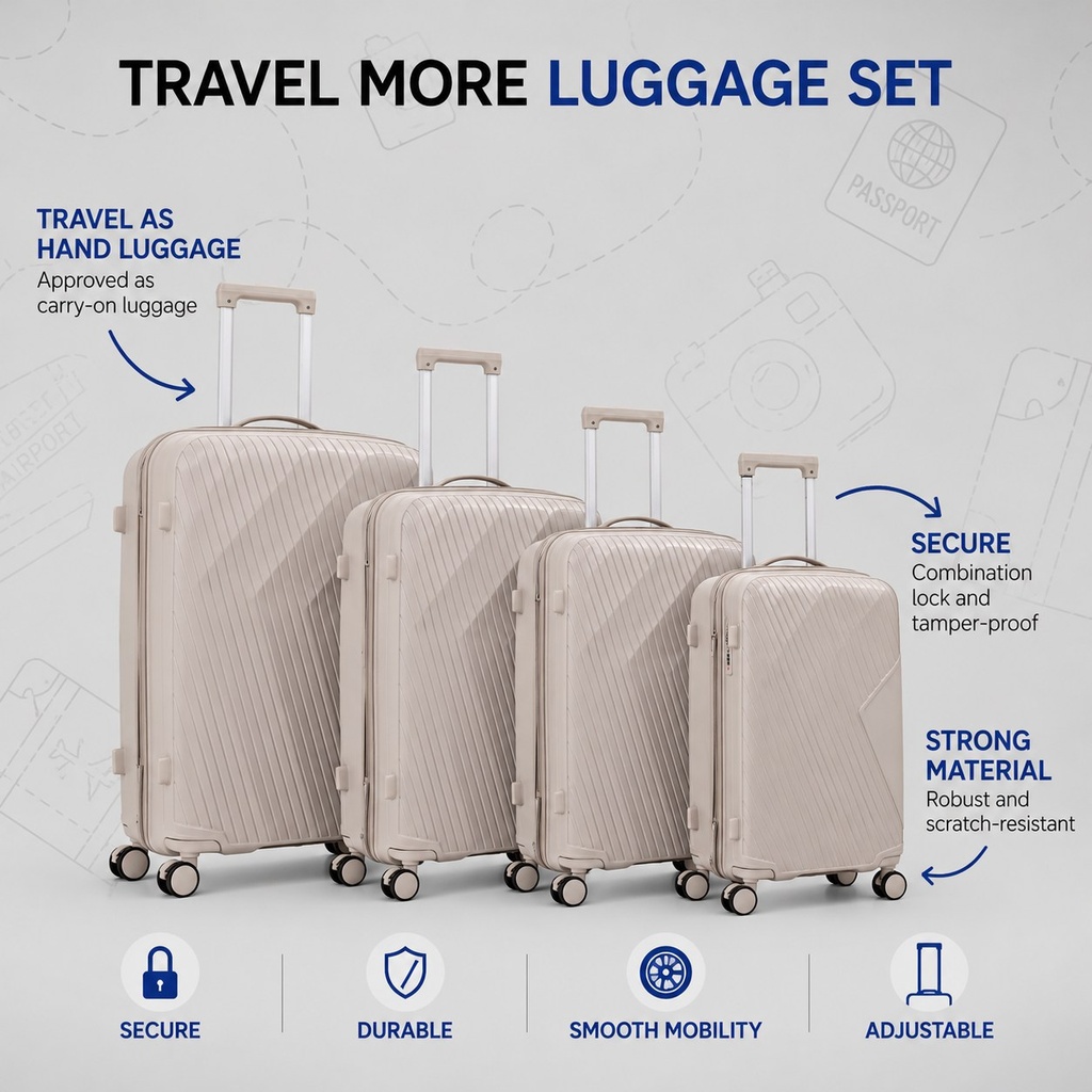 Travel More Beige Luggage Set Ad