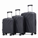 Graphite Gray Ribbed Luggage Set
