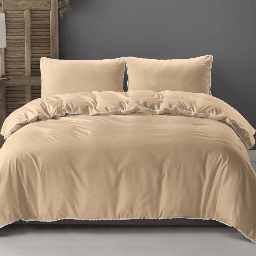 POSTELJNINA BALL FRINGE TAUPE
