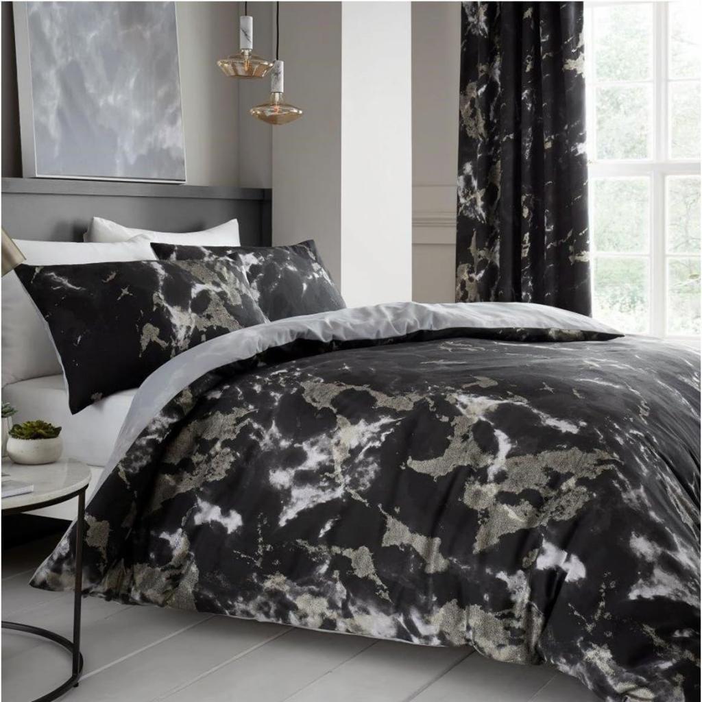 POSTELJNINA MARBLE BLACK