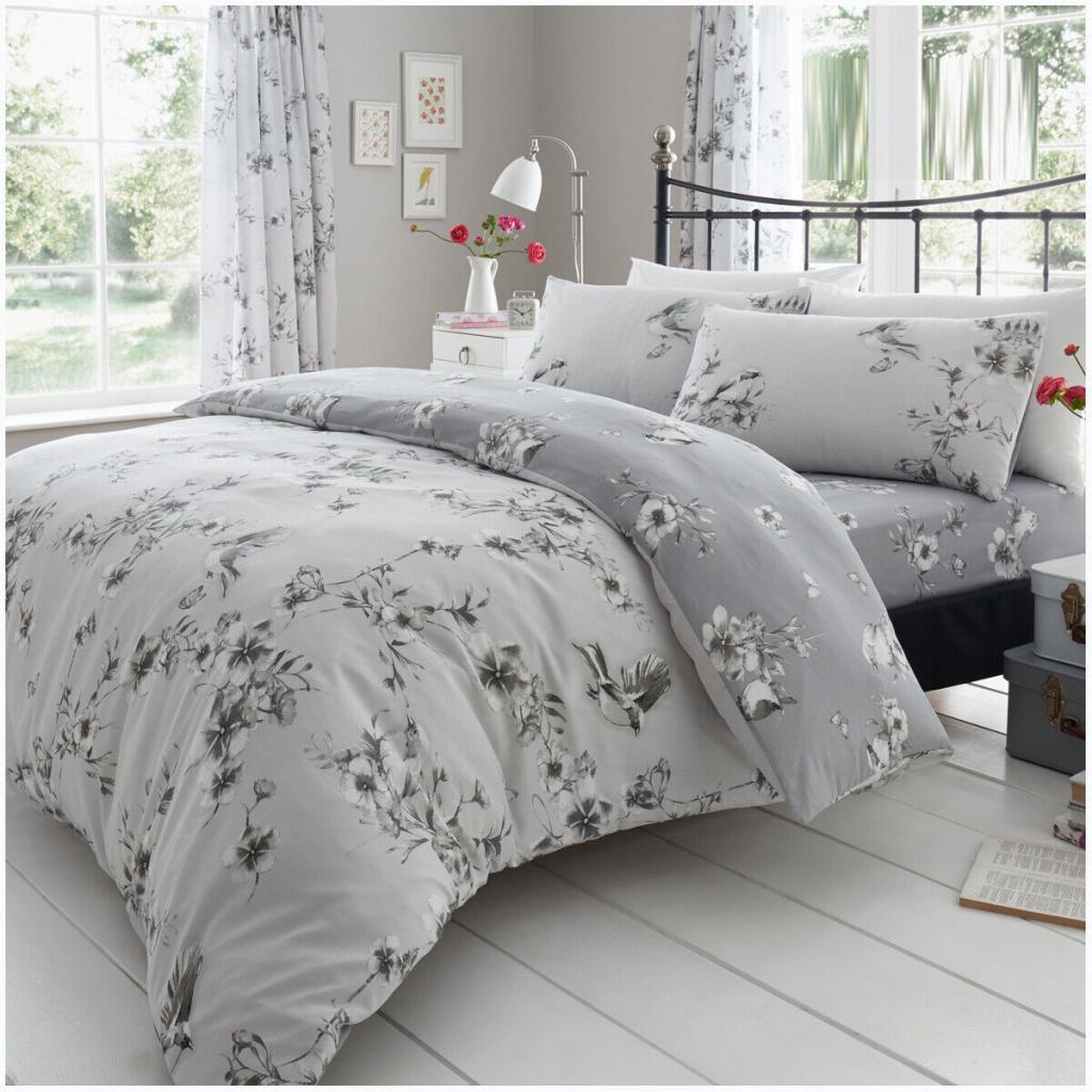 POSTELJNINA BIRDIE BLOSSOM GREY