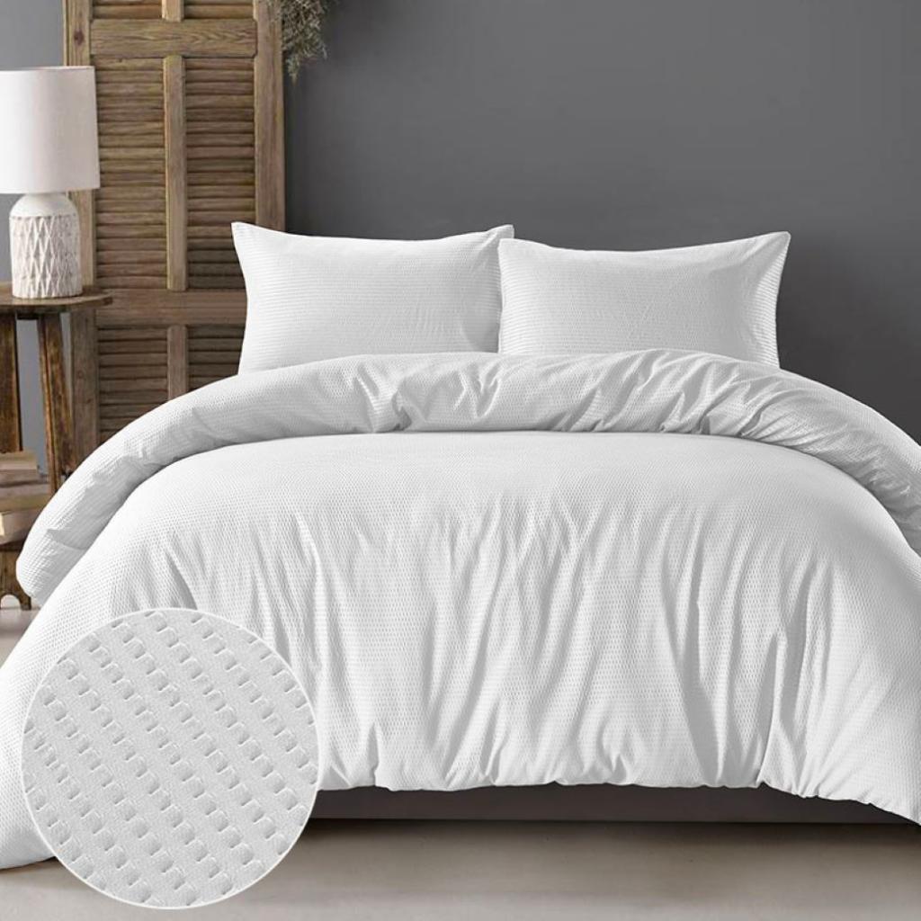 POSTELJNINA DEEP EMBOSSED WHITE