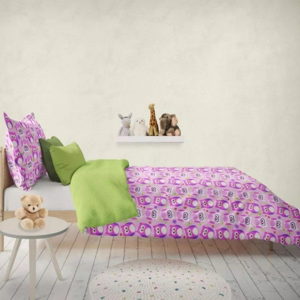 POSTELJNINA SOVA ROZA 140X200