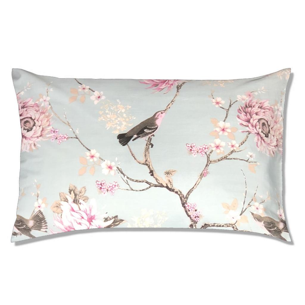 PREVLEKA ZA BLAZINO FLOWER BIRDS MODRA