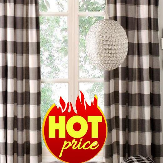 GINGHAM GARNITURA ZA ZAVESE ČRNA