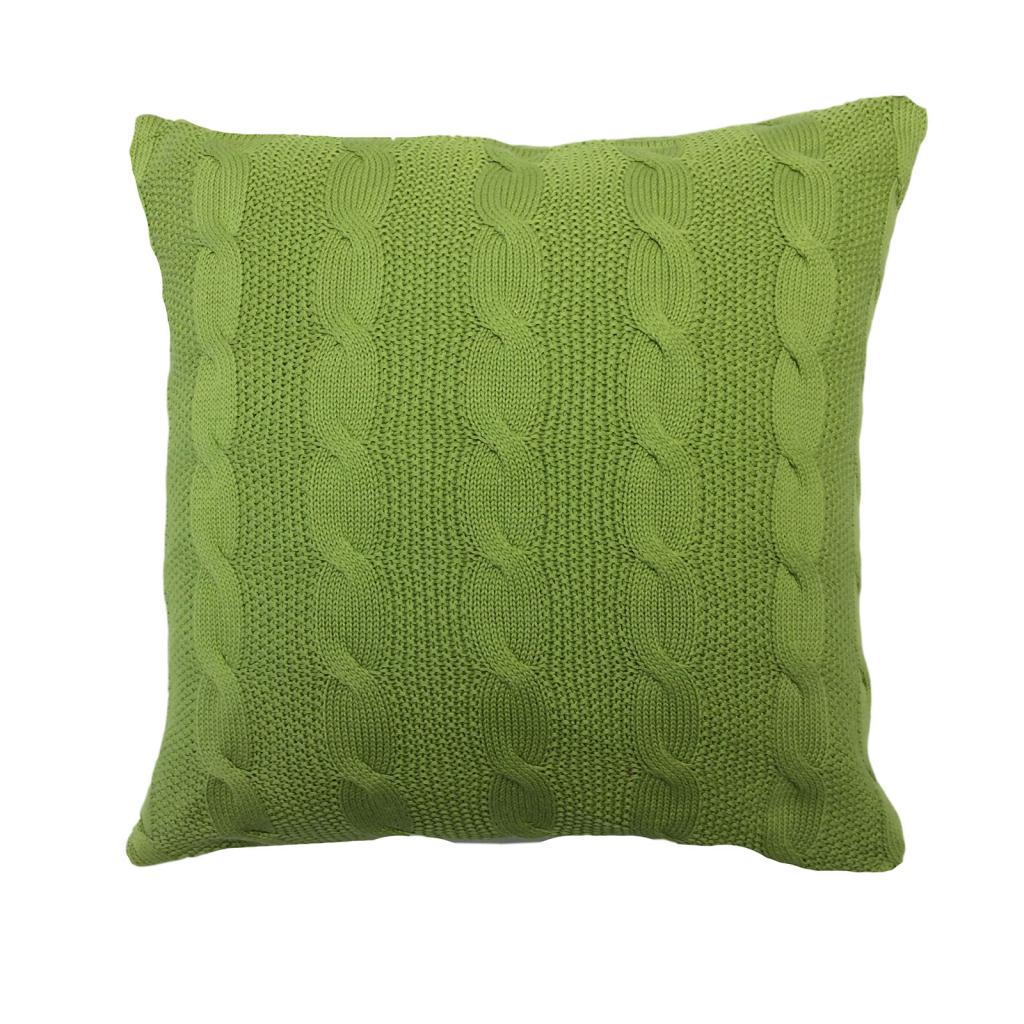 PREVLEKA ZA BLAZINO PLETENA ZELENA 43X43