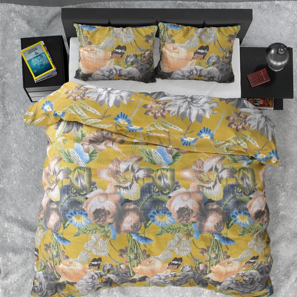 SATENASTA POSTELJNINA ANDOLF YELLOW