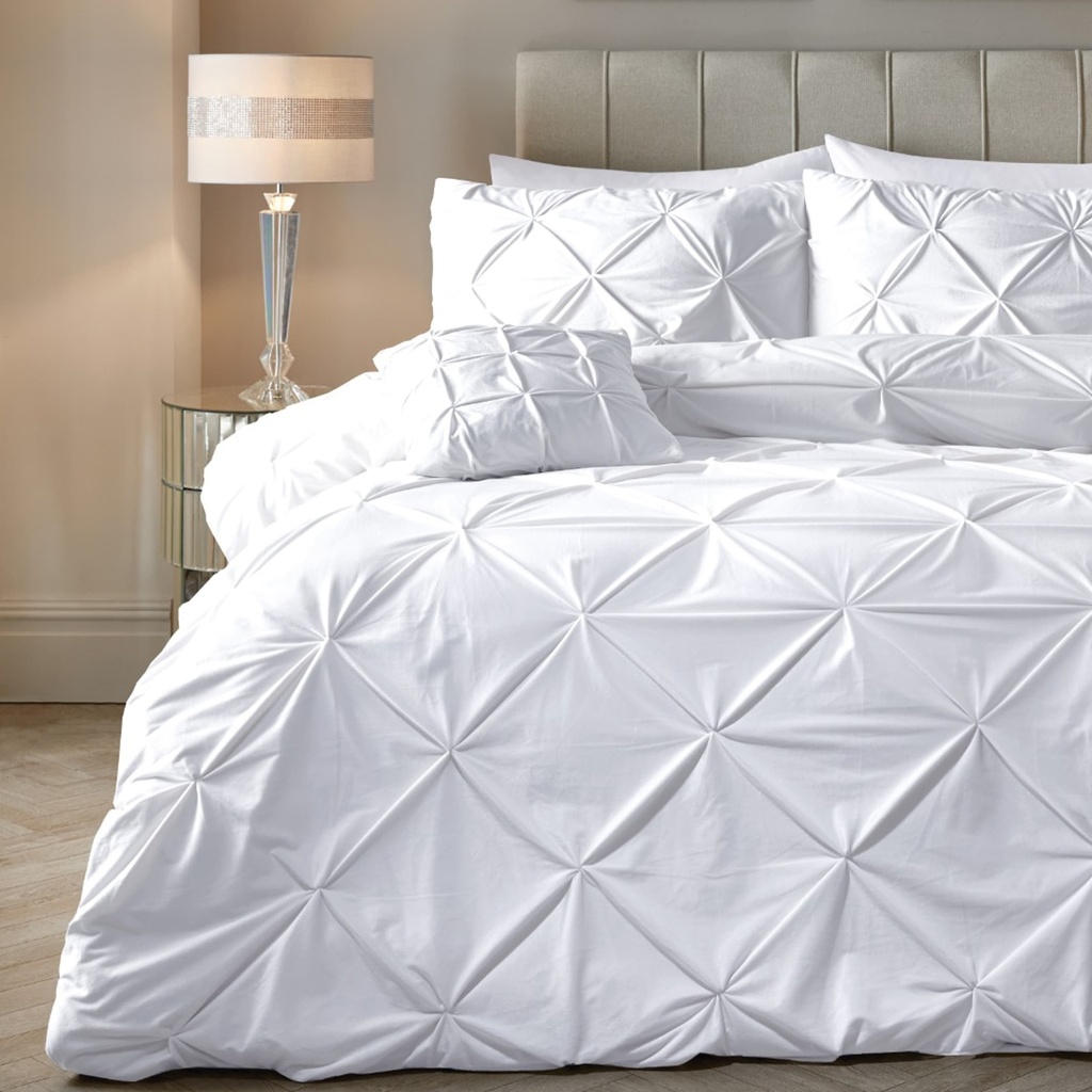 POSTELJNINA VELVET PINTUCK WHITE 