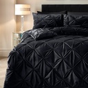POSTELJNINA VELVET PINTUCK BLACK 