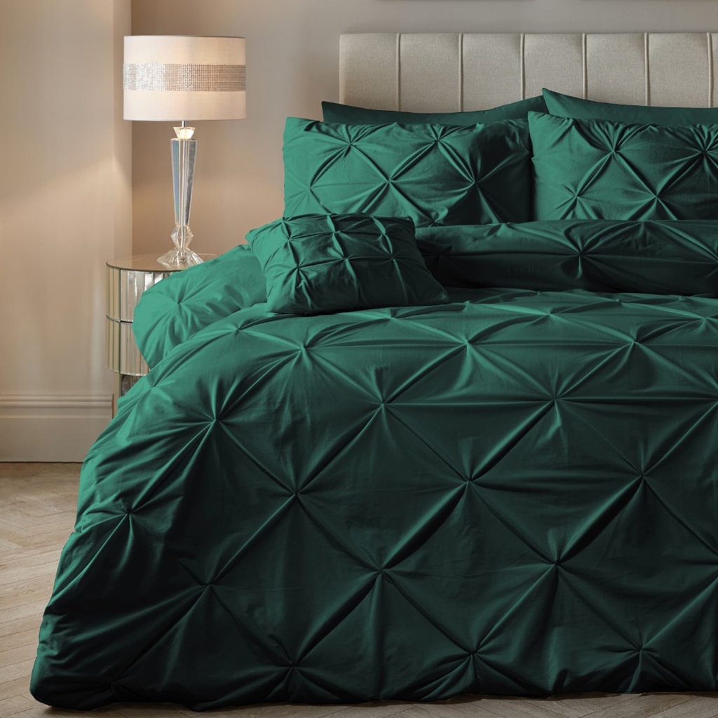 POSTELJNINA VELVET PINTUCK GREEN 