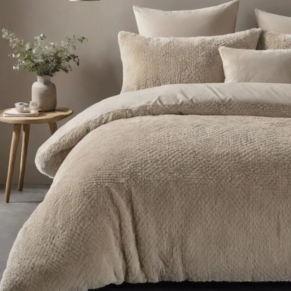POSTELJNINA TEDDY FUR TAUPE 