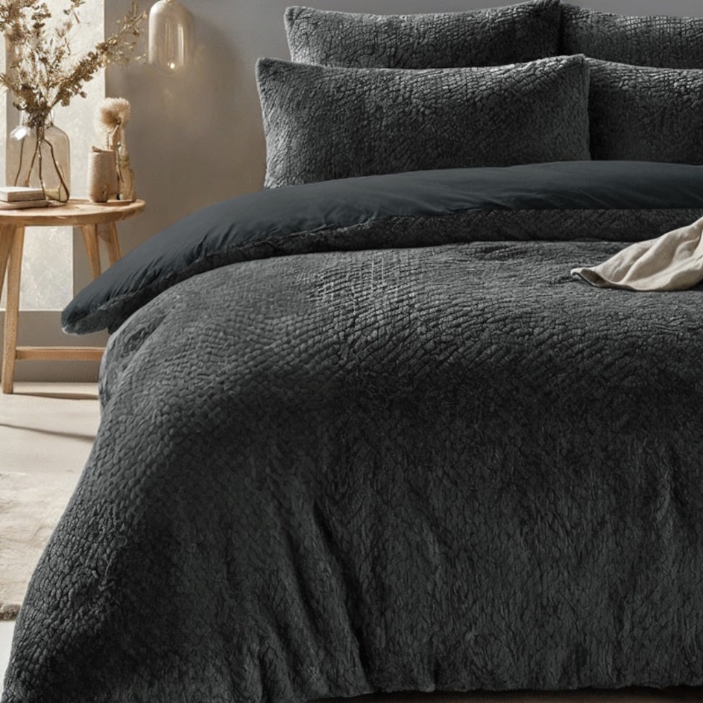POSTELJNINA TEDDY FUR ANTHRACITE 
