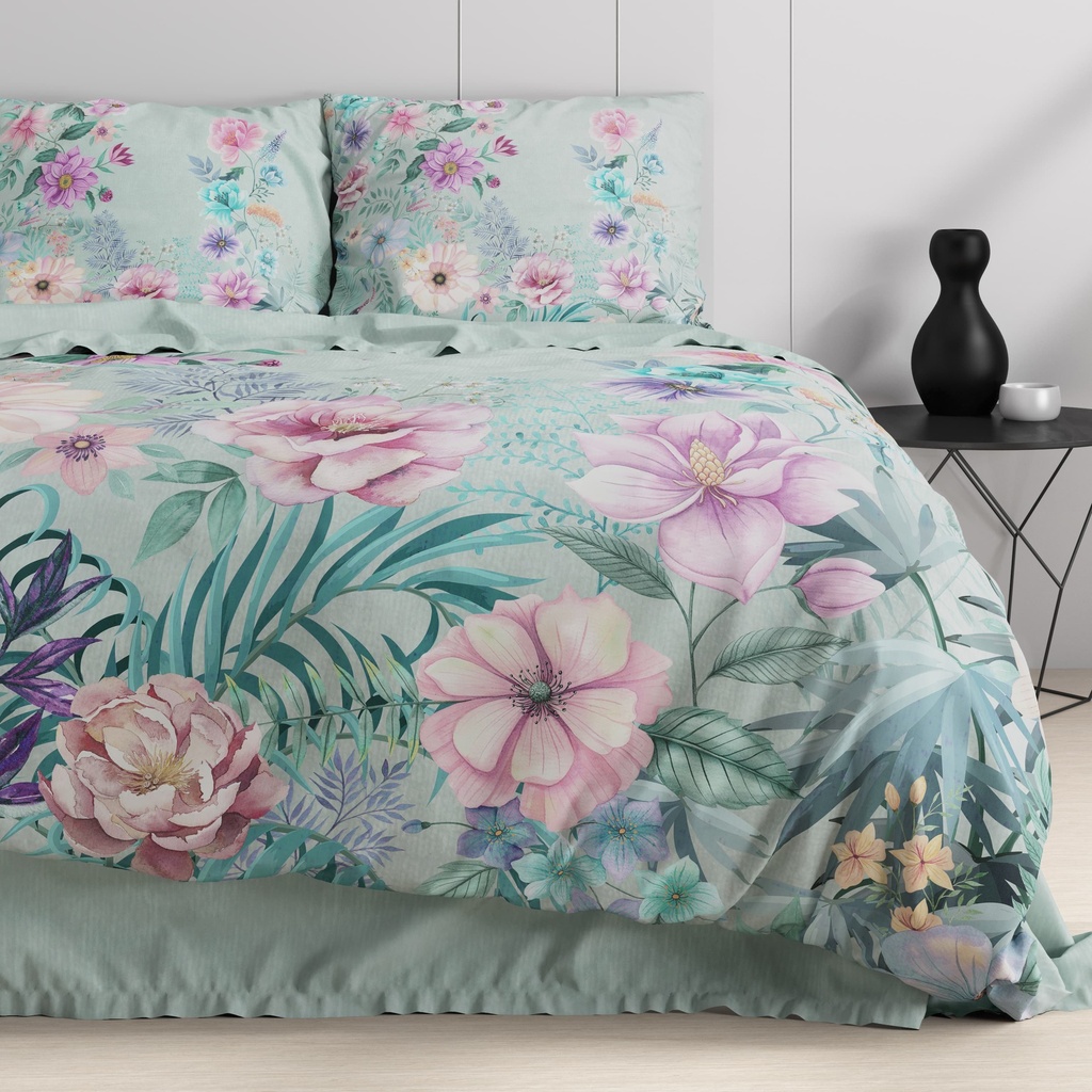 POSTELJNINA PERKAL FLORE BLUE 