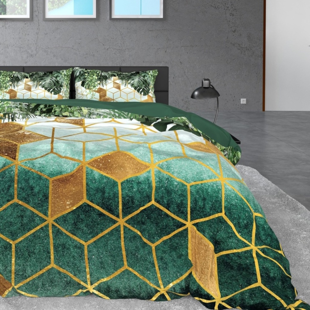 SATENASTA POSTELJNINA FOREST SCEPTIC GREEN 