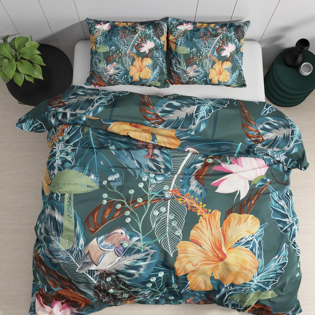 POSTELJINA SATEN CALANTHE GREEN 