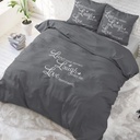 POSTELJNINA LIVE, LAUGH AND LOVE ANTHRACITE  