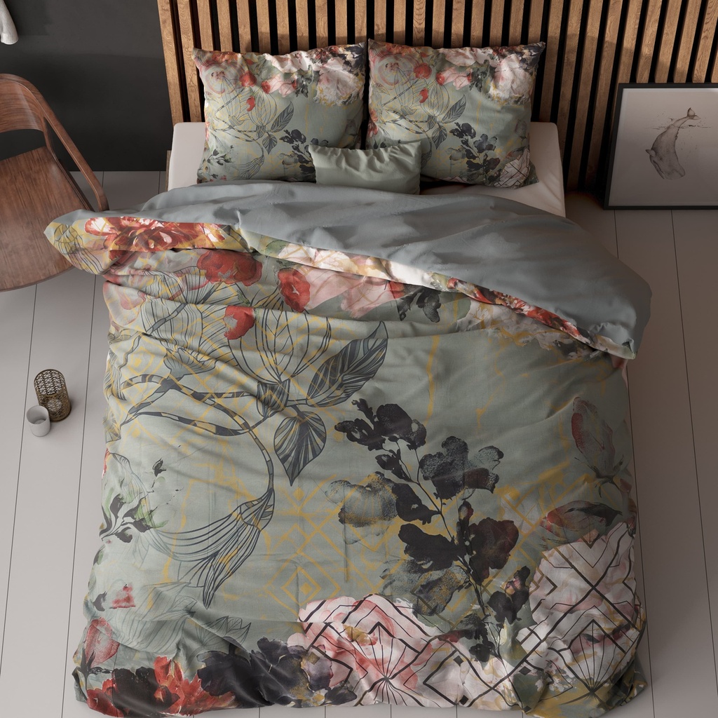 POSTELJNINA PERKAL MARBLE ART DECO GREEN 