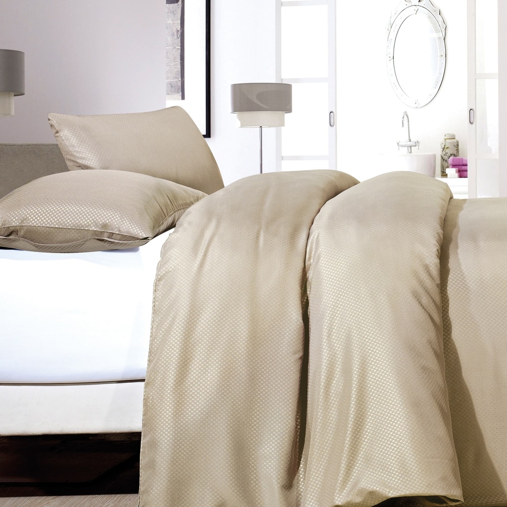 POSTELJNINA SATIN POINT TAUPE 