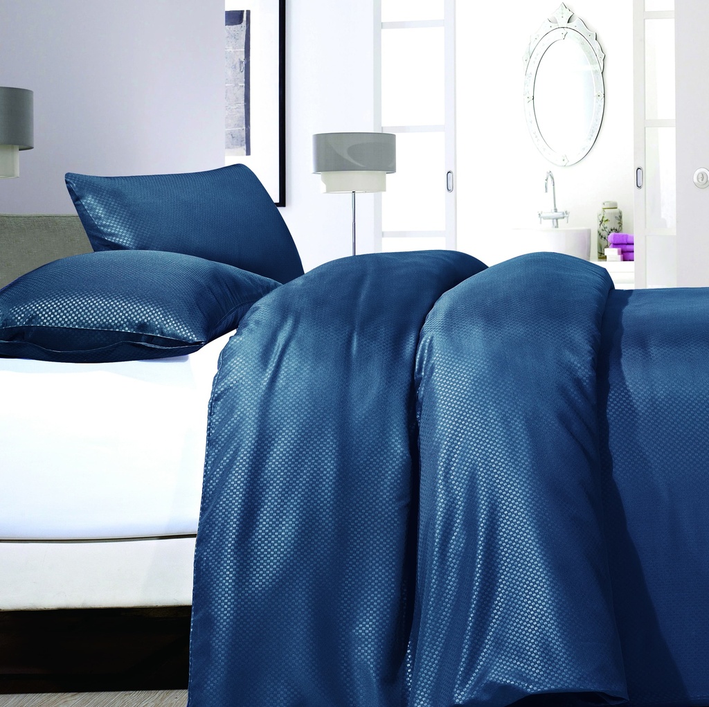 POSTELJNINA SATIN POINT NAVY 