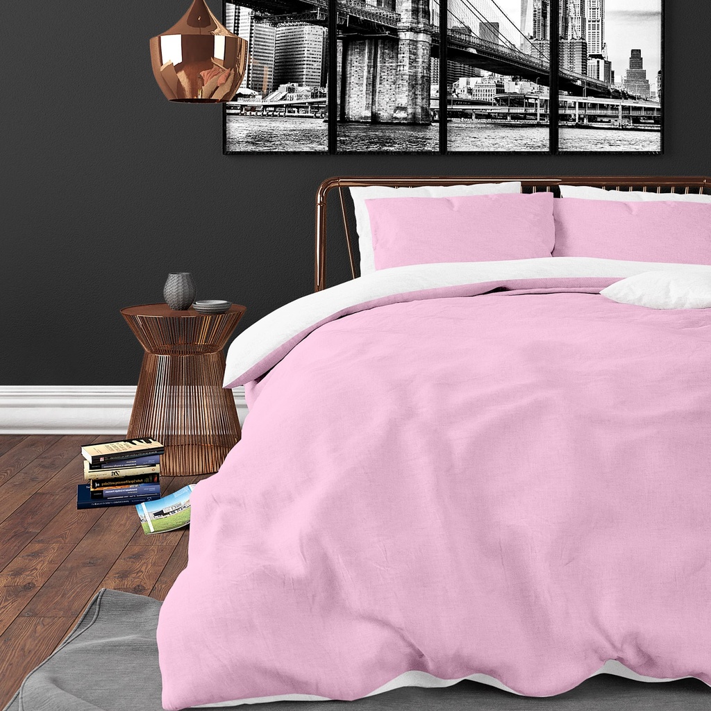 POSTELJINA TWIN FACE PINK/WHITE 