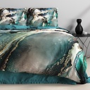 SATENASTA POSTELJNINA MARBLE NERO 