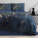 SATENASTA POSTELJNINA MARBLE SOUK BLUE 