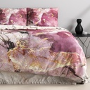 SATENASTA POSTELJNINA MARBLE BRECCIA PINK 
