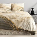 SATENASTA POSTELJNINA MARBLE BOTTICINO TAUPE 