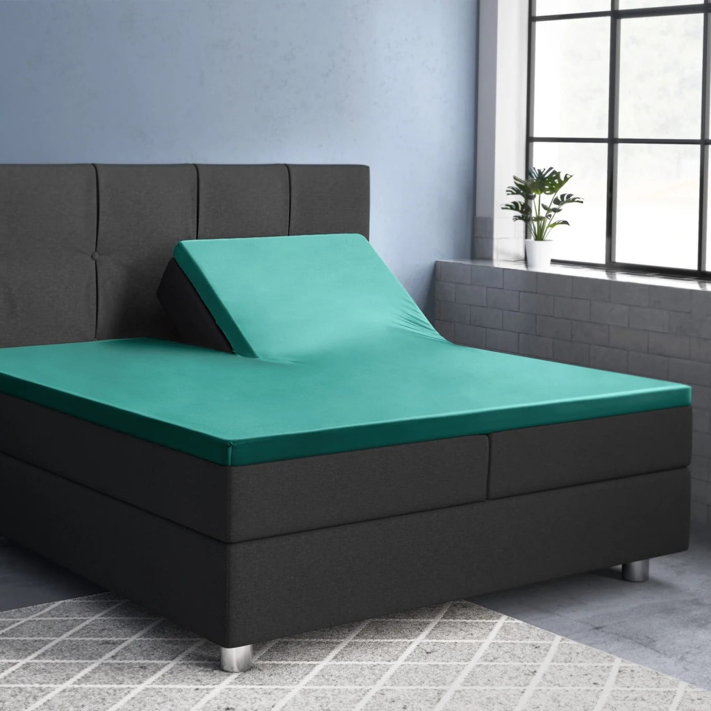  SATENSKA NAPENJALNA RJUHA ZA SPLIT TOPPER DARK GREEN 