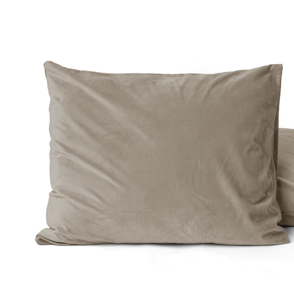 KOMPLET 2 PREVLEKE ZA VZGLAVNIKE VELVET TAUPE 