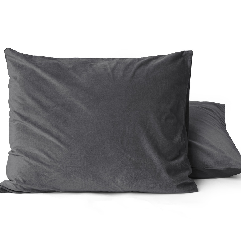 KOMPLET 2 PREVLEKE ZA VZGLAVNIKE VELVET ANTHRACITE 