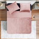 POSTELJNINA VELVET PIPING PINK 