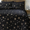 POSTELJNINA GLAMOUR TEDDY STARS BLACK 