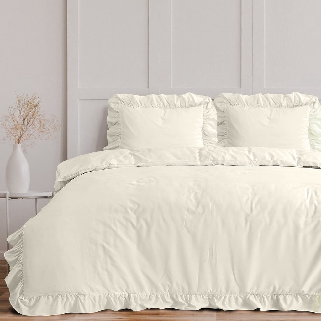 POSTELJNINA RUFFLES CREAM 