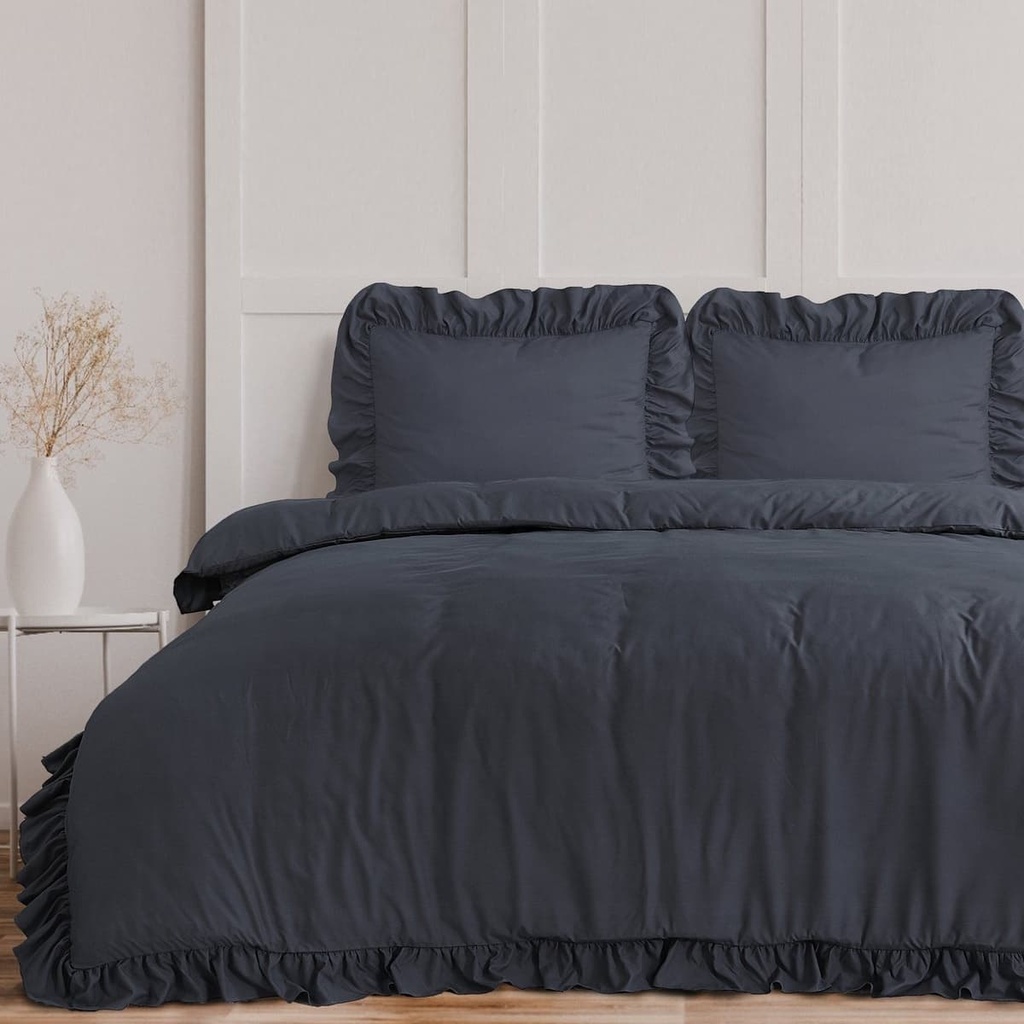 POSTELJNINA RUFFLES ANTHRACITE 