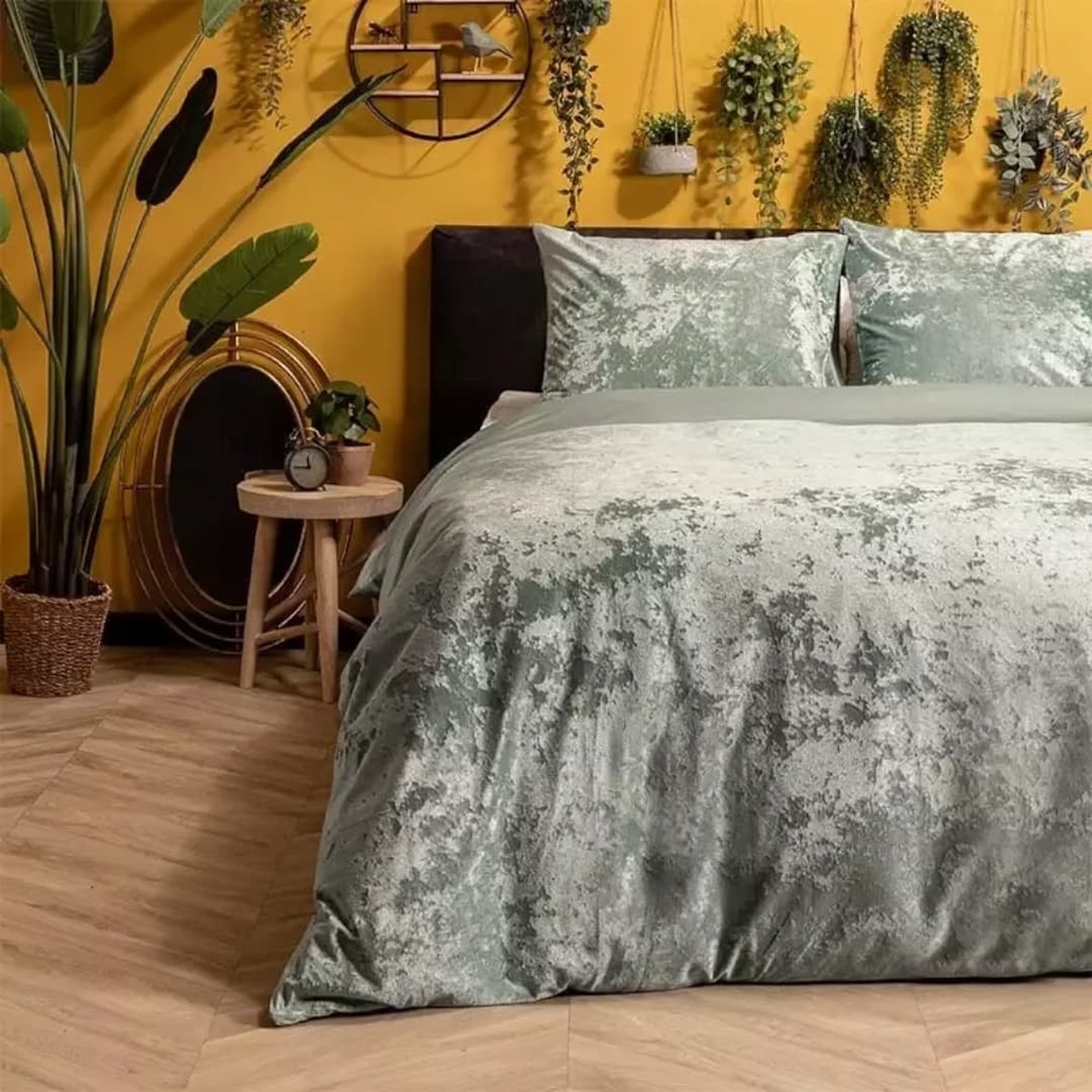POSTELJNINA CRUSHED VELVET PORCELAIN BLUE 