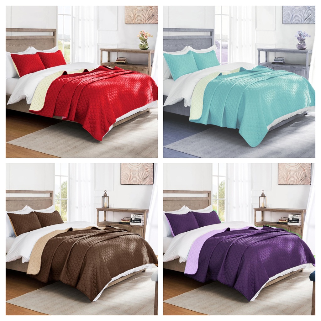 4 PREGRINJALA 240X220 BICOROLE RED,DUCK,BROWN & LILAC