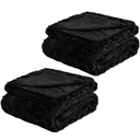2 ODEJE 150X200 CM FAUX FUR BLACK