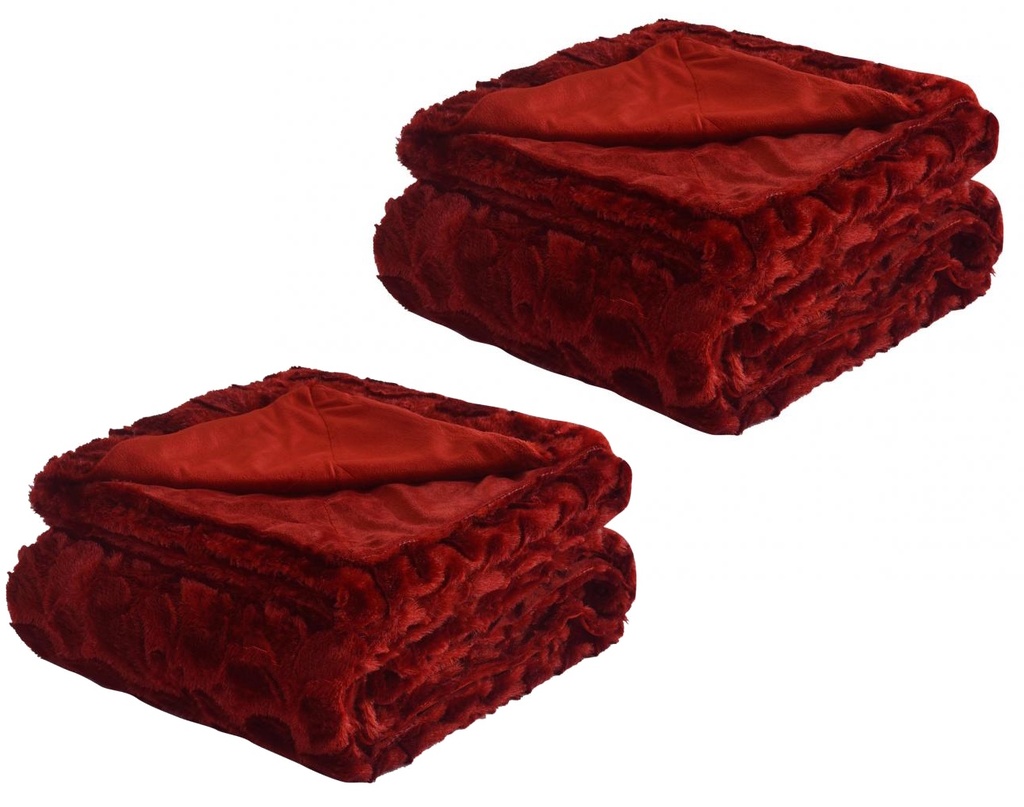 2 ODEJE150X200 CM FAUX FUR BORDEAUX